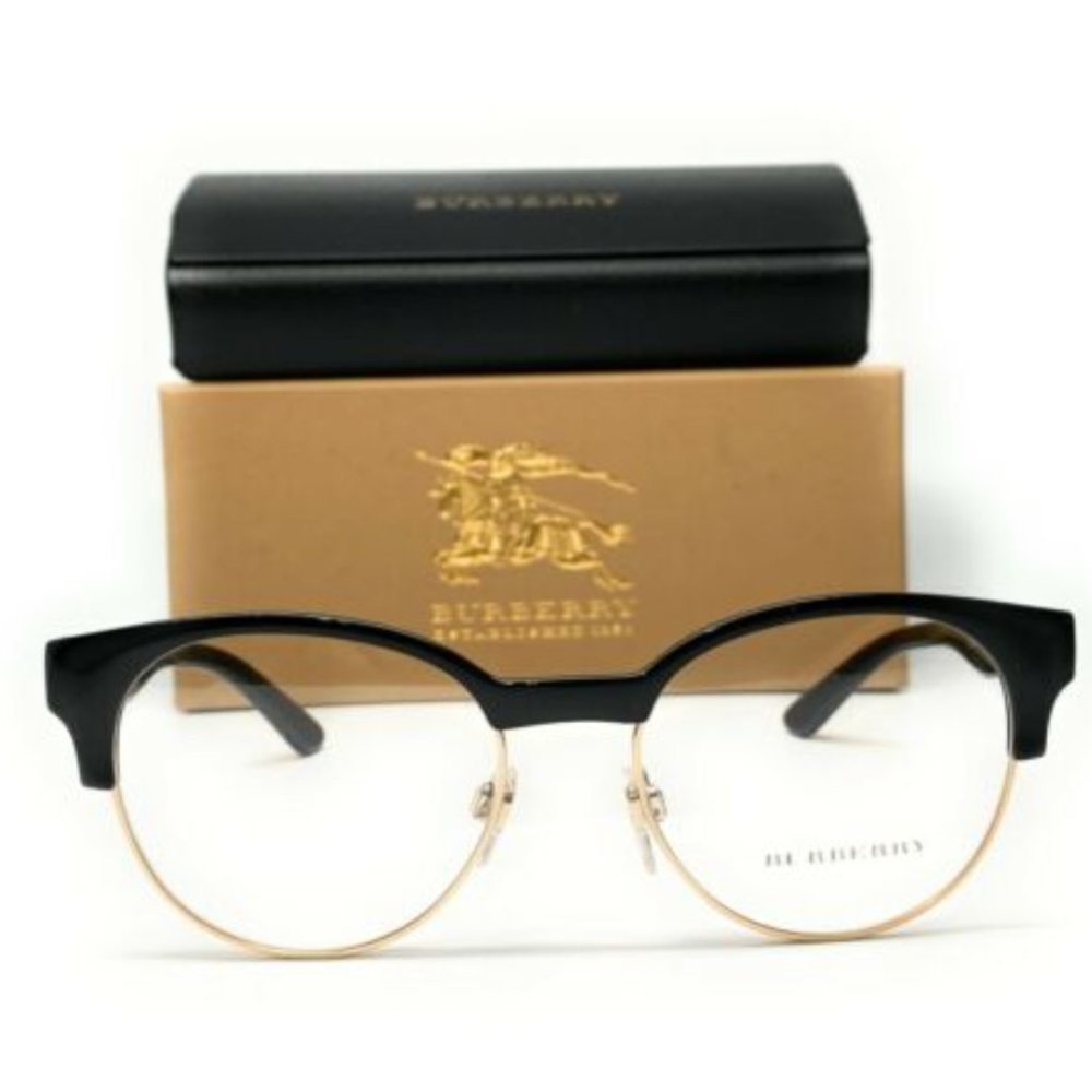 Burberry Women's Black and Gold Round Eyeglasses! - Picture 2 of 3